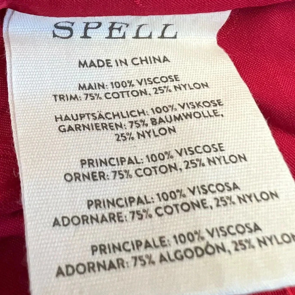 SPELL Ocean Gown Red Rouge Lace Jacquard Satin Dress Medium $379 - Picture 11 of 11